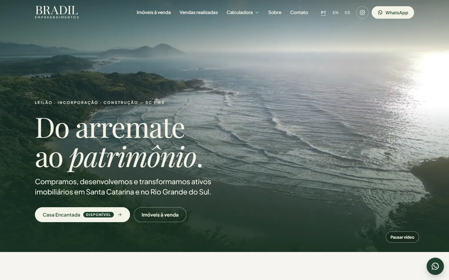 Bradil Empreendimentos: website screenshot